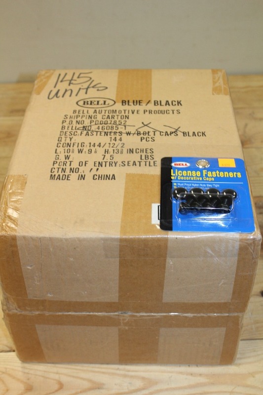 Case of 145 License Fasteners w Decorative Caps - Nylon  Plastic