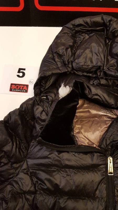 WOMENS ANDREW MARC LONG DOWN JACKET BLACK LARGE