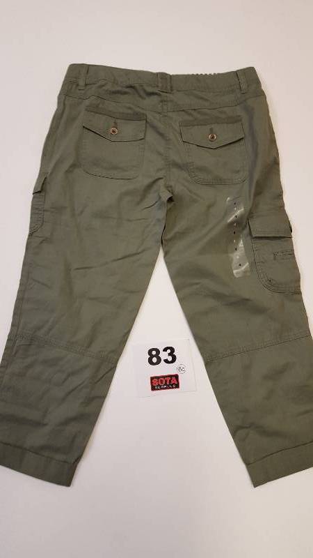 WOMENS TOMMY HILFIGER CARGO CROP PANTS KAKI SZ 4
