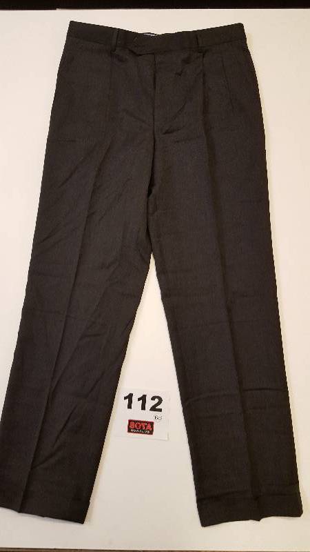 KIRKLAND PLEATED SOLID PANTS GREY  34X32