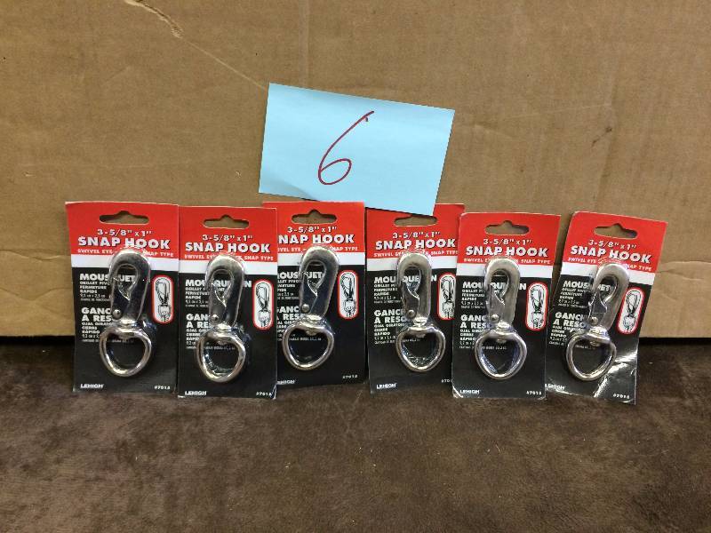 Lot 5 3-58 x 1 Snap Hook New