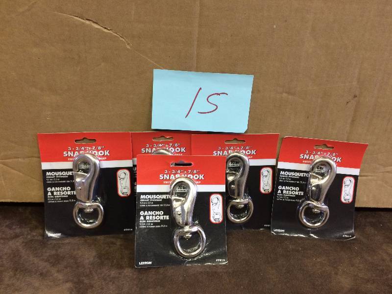 Lot of 5-  3 34 x 78 Snap Hooks New