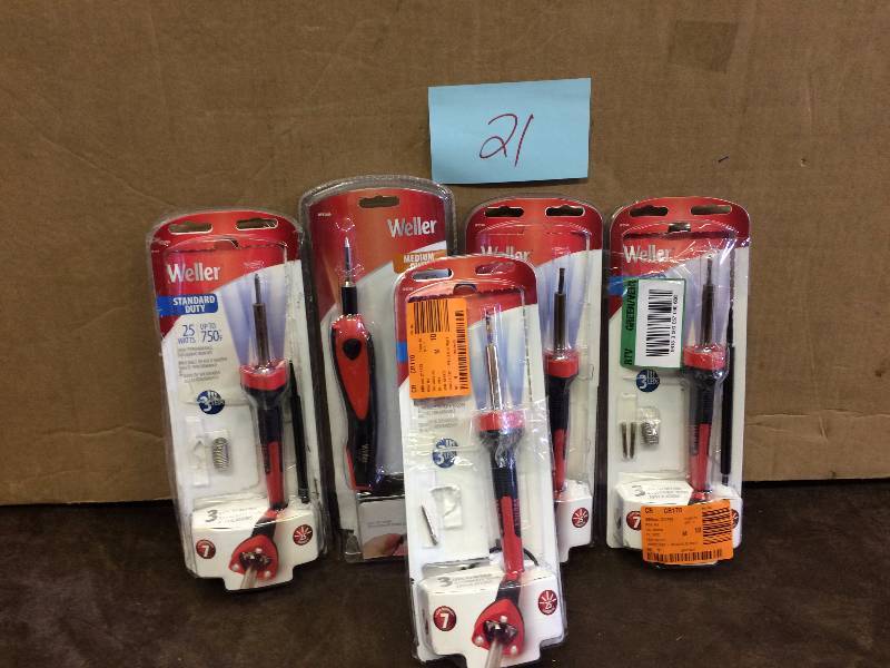 Lot of Weller 25-Watt Standard Duty Soldering Iron Kit open pkgs , some missing pieces