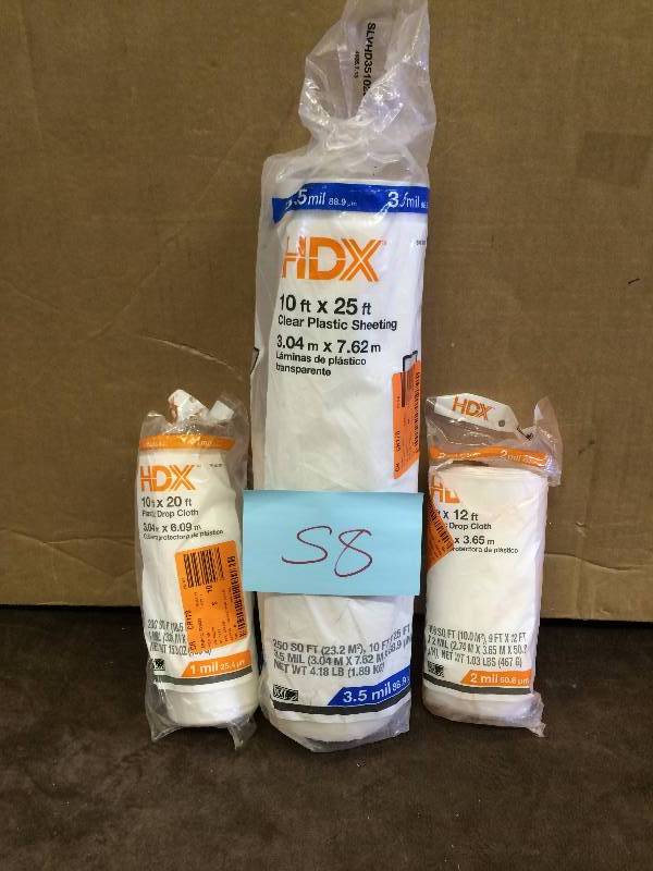 Lot of Assorted HDX Clear plastic Sheeting New