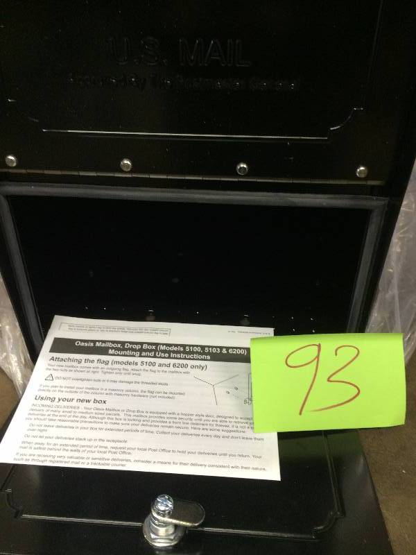 Oasis Mailbox Drop Box - New missing Key