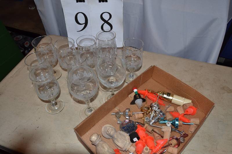 lot 98 image: Wine Glasses and Stoppers