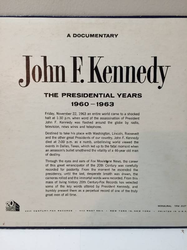 lot 23 image: John F. Kennedy - A Documentary - Album Vinyl LP