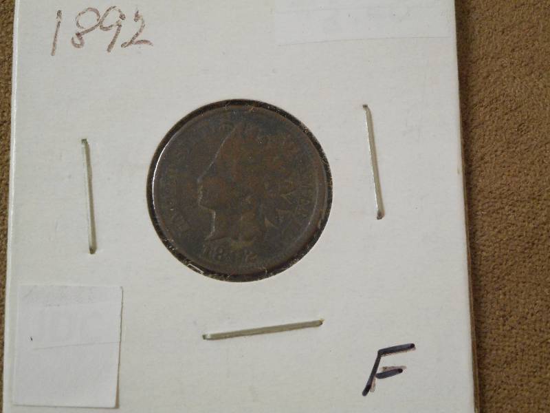 1892 Indian Head Cent, Fine Grade ...