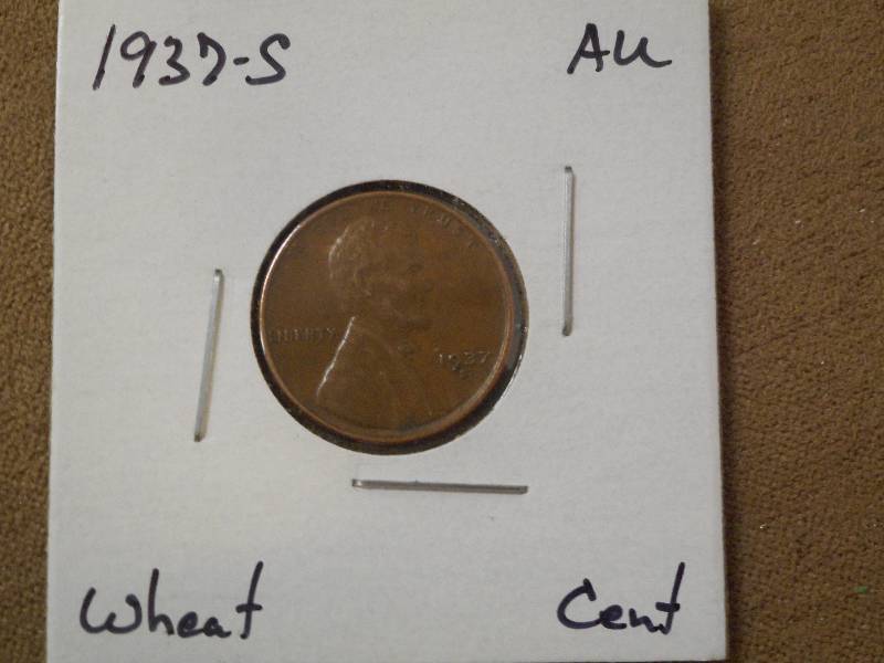 1937-S Lincoln Wheat Cent, AU Grade...