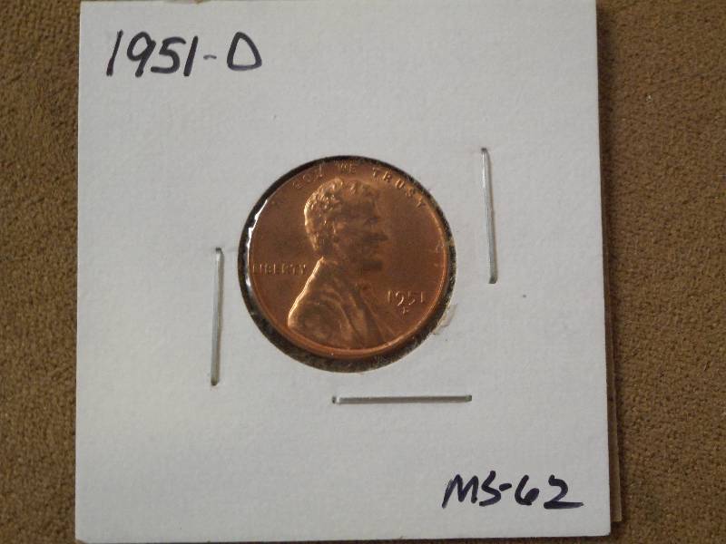 1951-D Lincoln Wheat Cent, MS-62 Gr...