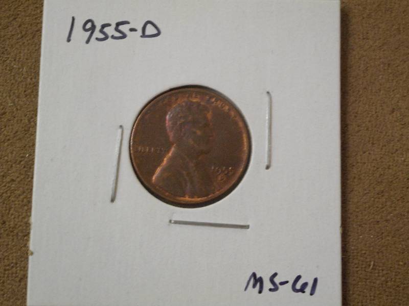 1955-D Lincoln Wheat Cent, MS-61 Gr...