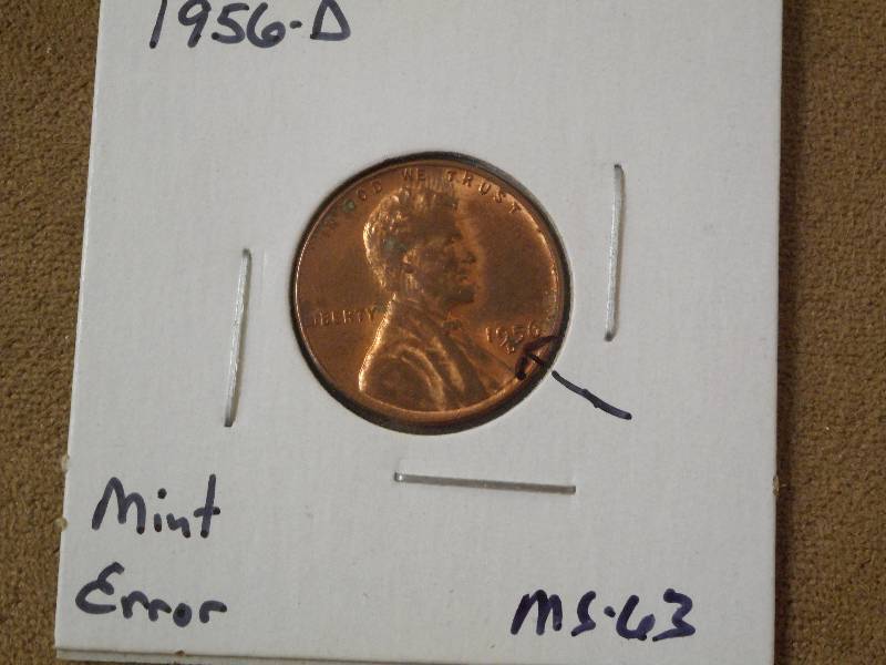 1956-D Lincoln Wheat Cent, Mint Err...