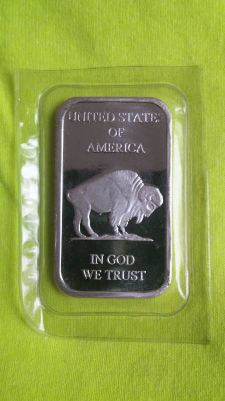 Indian Head  Buffalo 1 Troy Ounce Silver Bar
