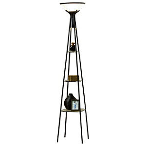 Torchiere Floor Lamp with Lighted Shelves