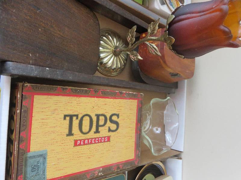 Cigar Box, candle holder, etc