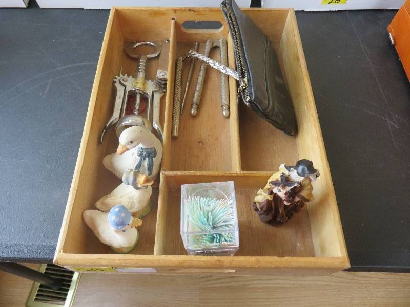 Wood Box with contents