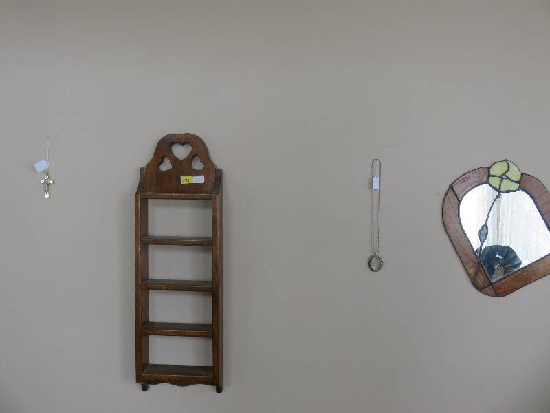 Shelf, Stianed Glass mirror