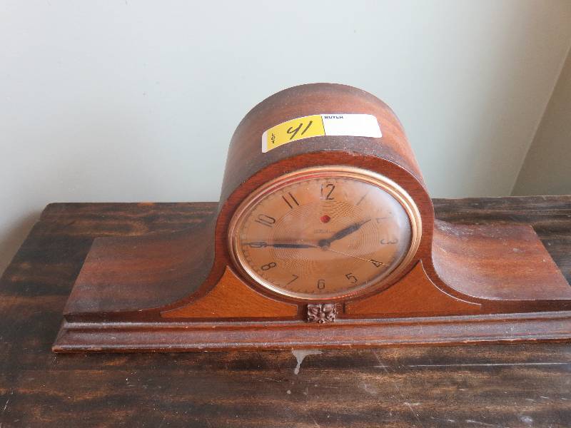 Vintage Telecron Wood Mantle Clock