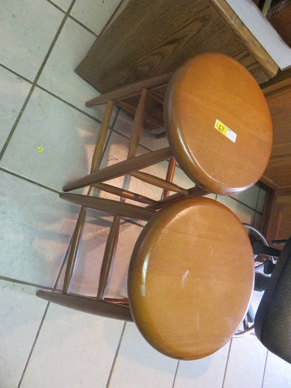 Pair of wooden stools